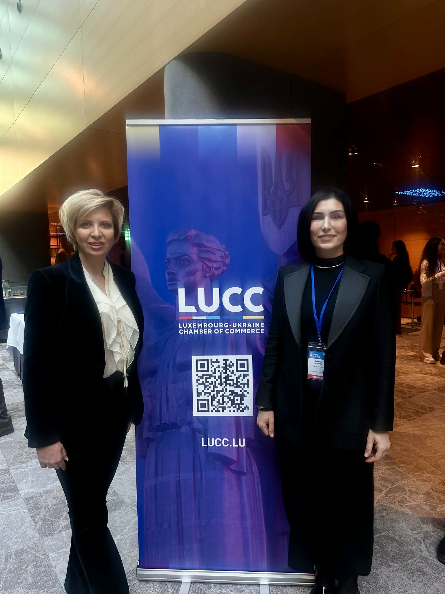 Photo - Svitlana Romanko and Evhenia Paliy, the President of Luxembourg - Ukraine Chamber of Commerce
